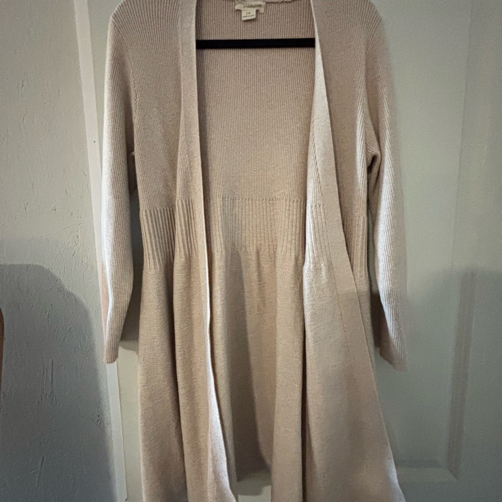 Chic Soul Cream Open Front Cardigan